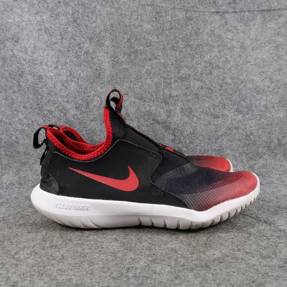 Nike Shoes Kids 4Y Flex Runner Sneakers Slip On Casual Active Trainer Red Black - Picture 1 of 11